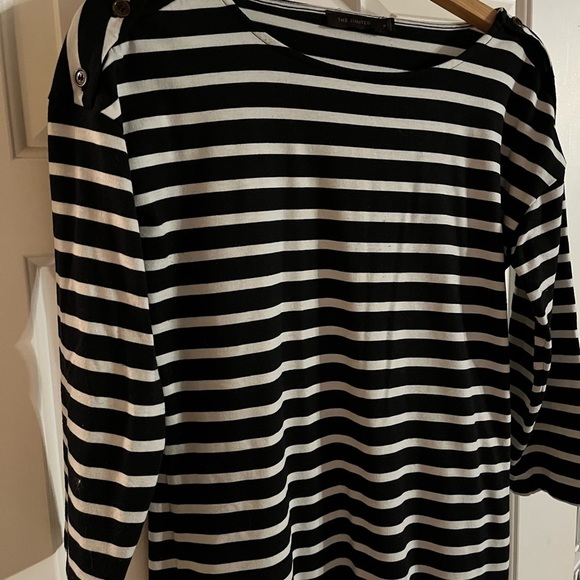 The LIMITED black and white striped dress size Medium. - Picture 2 of 7